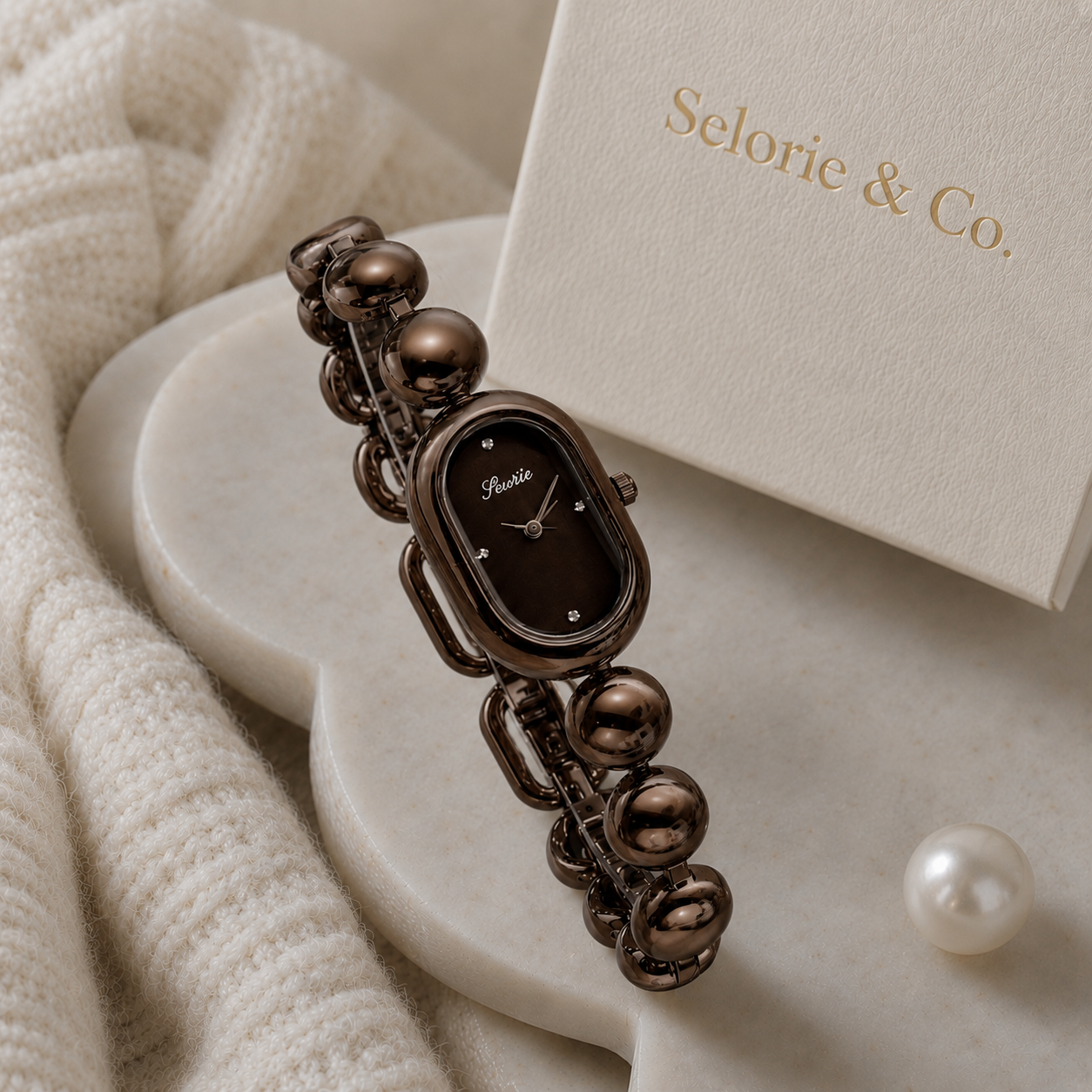 The Selorie Signature Watch – Mocha Rose Gold
