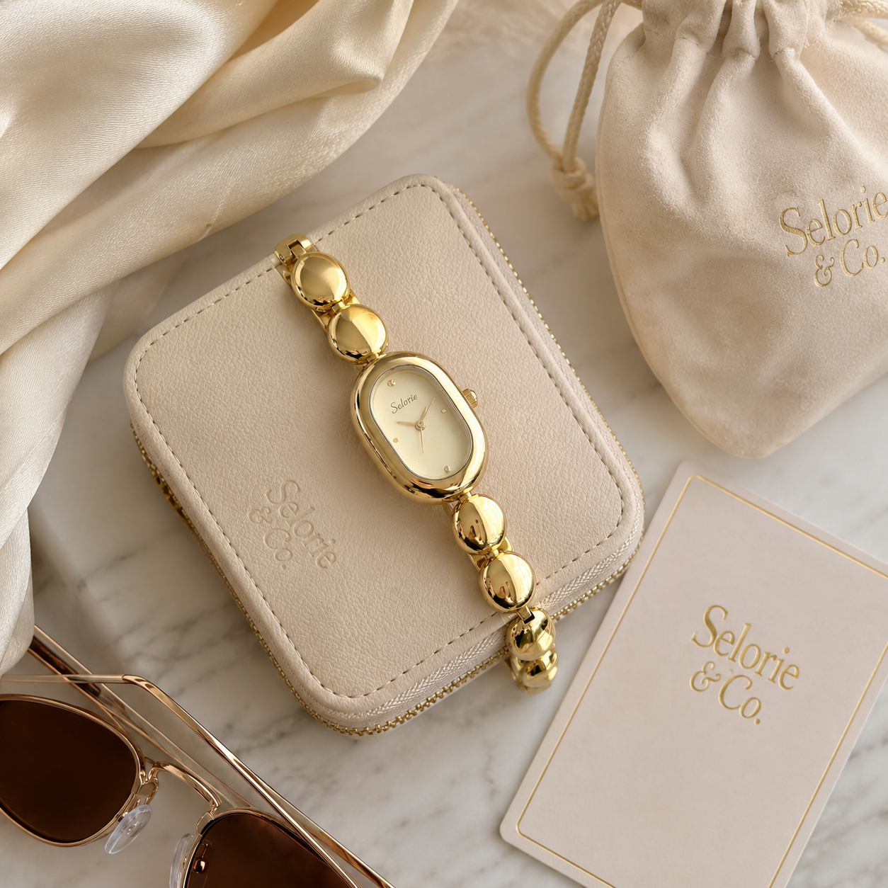 The Selorie Signature Watch – Polished Gold