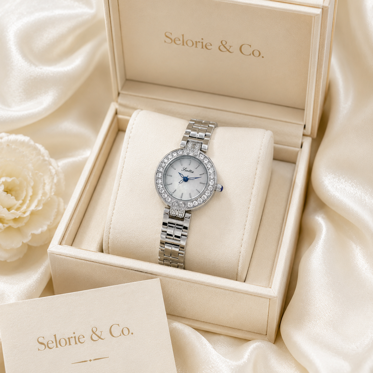 The Celestine Watch – Silver Crystal
