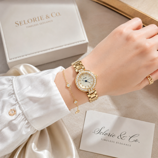The Celestine Watch – Gold Crystal
