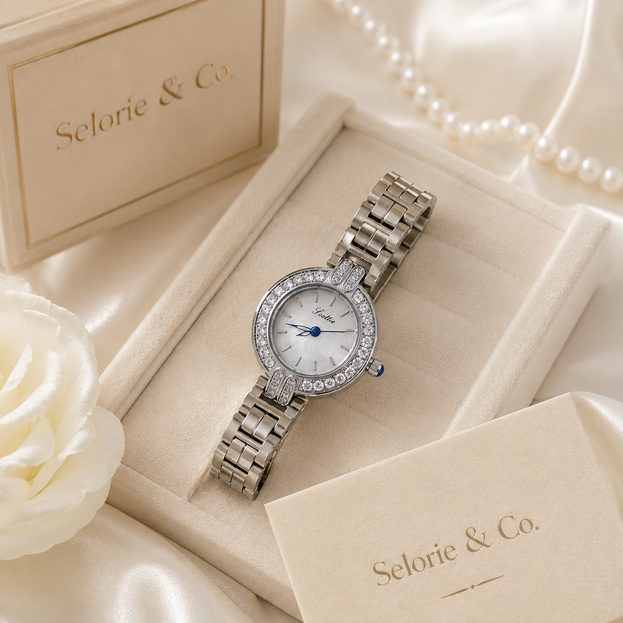 The Celestine Watch – Silver Crystal
