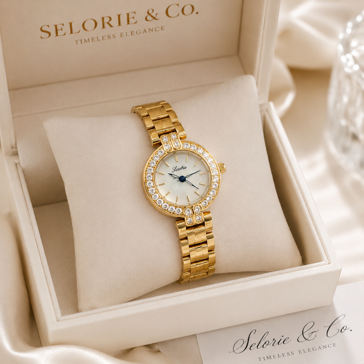 The Celestine Watch – Gold Crystal