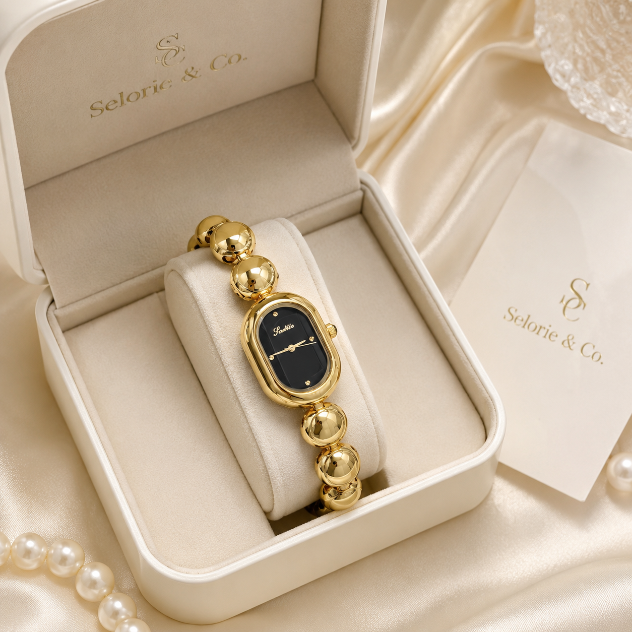 The Selorie Signature Watch – Gold Noir