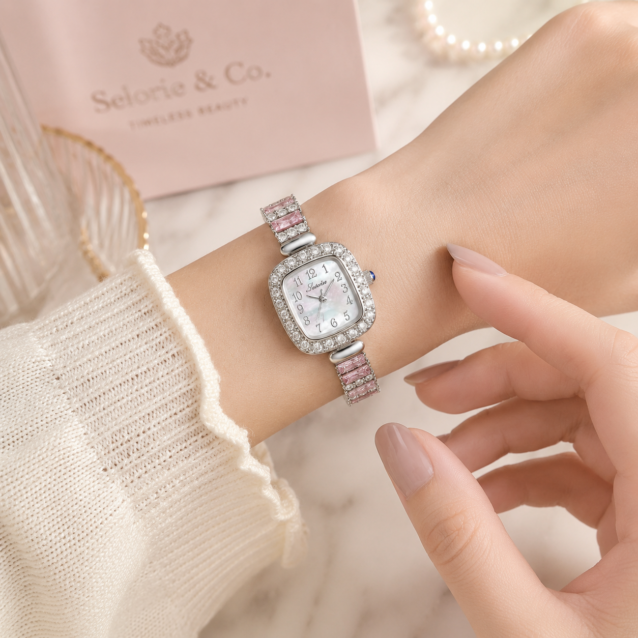 The Éclat Watch – Blush Crystal