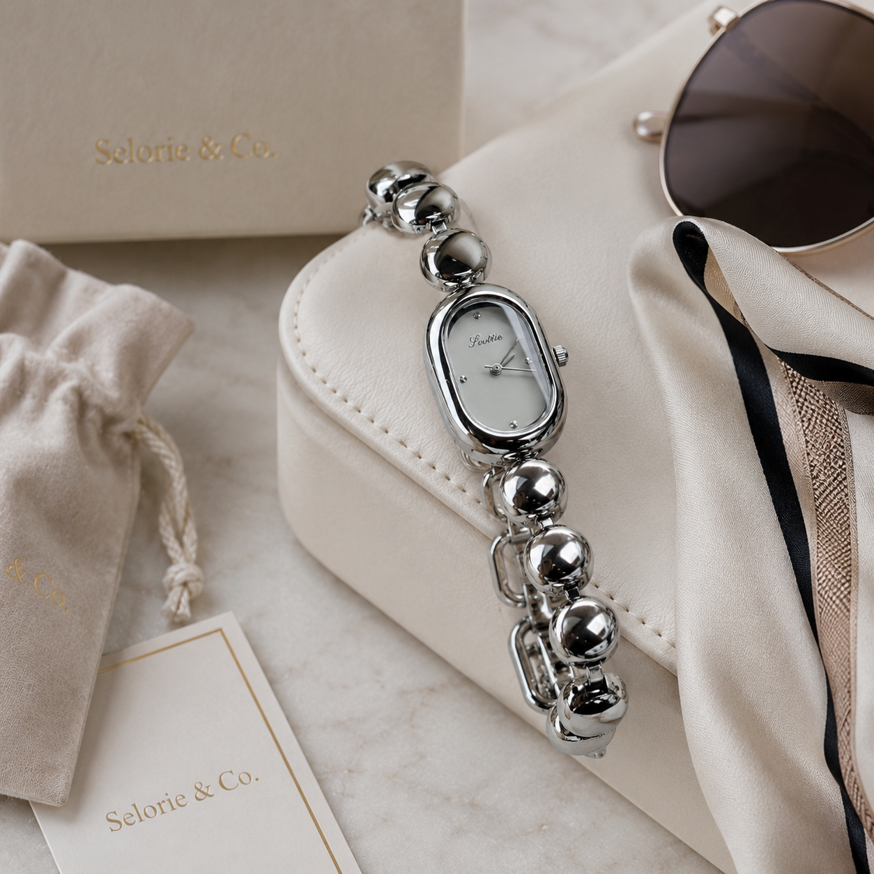 The Selorie Signature Watch – Polished Silver