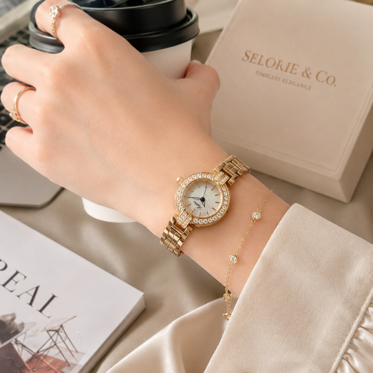 The Celestine Watch – Gold Crystal